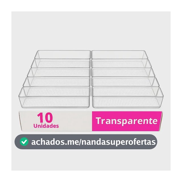 Kit 10 Organizadores Cozinha Gaveta Talheres Divisória Branco