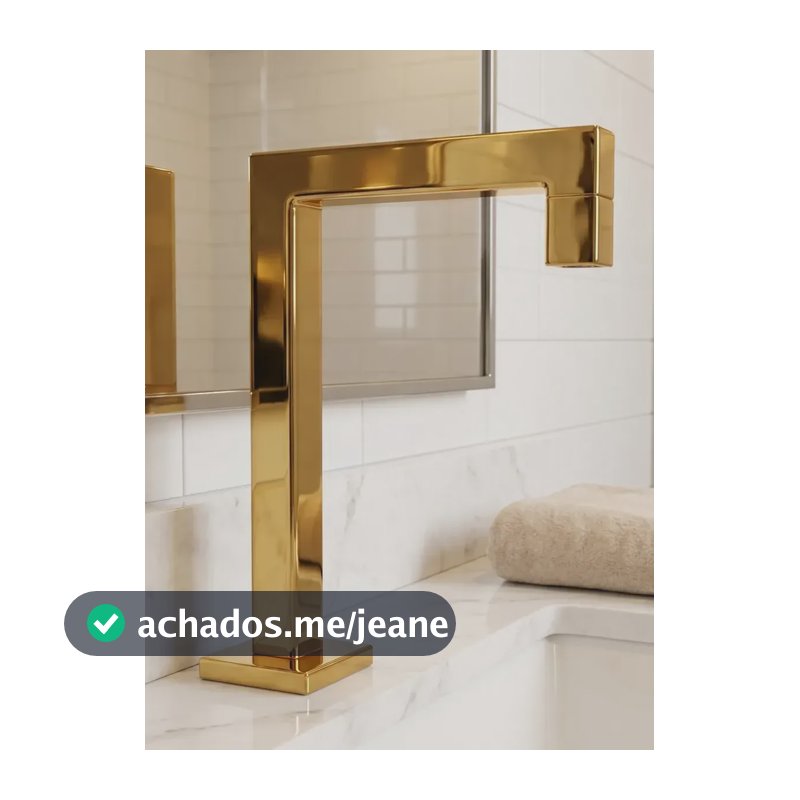 Torneira Dourada Quadrada 1/4 De Volta Banheiro Lavabo Luxo Dourado Polido