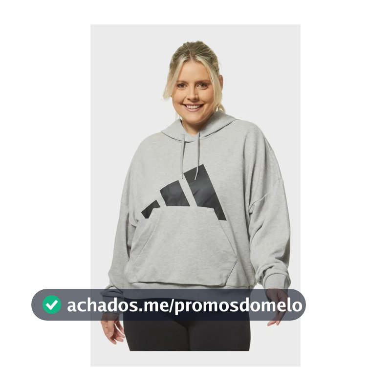Moletom Feminino Big Logo French Terry Loose adidas M Cinza Liso