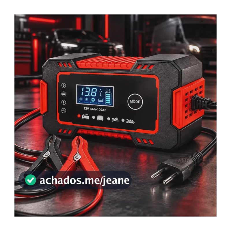 Carregador Inteligente De Bateria Automotiva 12v 6a Bivolt Recupera Baterias 4ah A 100ah Todos Veículos Moto Carro Caminhão Barco Carregador Inteligente De Bateria Automotiva 12v 6a Bivolt