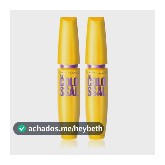 Maybelline NY The Colossal Volum' Express, Kit Máscaras de Cílios, Volume Colossal, Remoção Instantânea com Água, Fórmula com Colágeno, Cor Preto, 2 Unidades