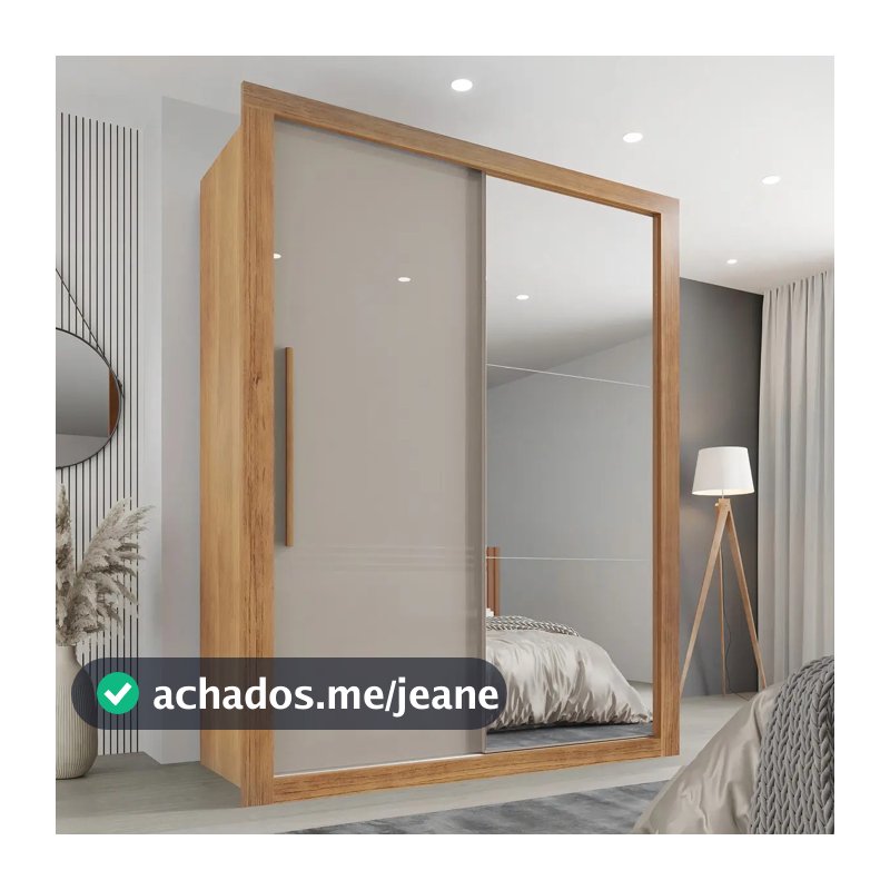 Guarda-roupa Sallêto Móveis Sallêto Móveis Cor Cinamomo/off-white De Mdf
