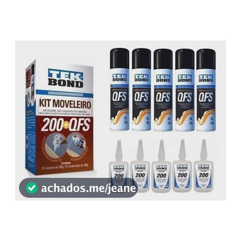 Kit Moveleiro 5 Unidades 200 100g+ativador Qfs 200ml Tekbond Transparente