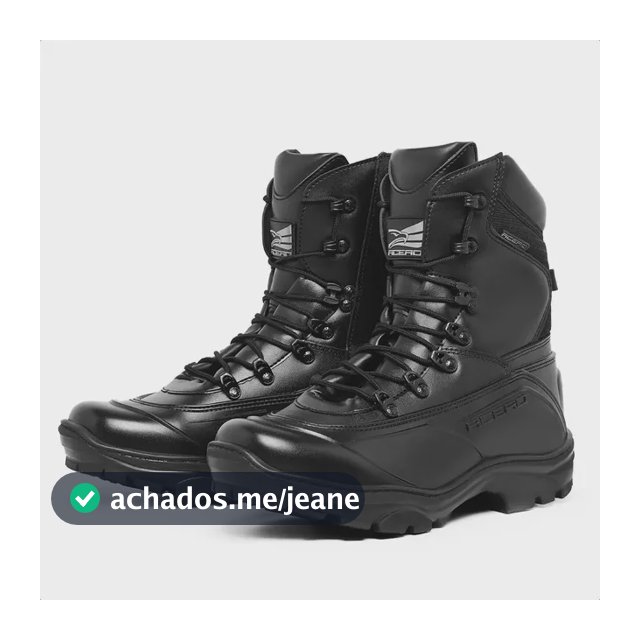Coturno Tático Militar Acero Cano Médio Couro Animal Ziper