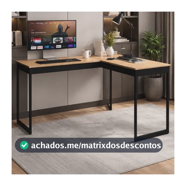 Mesa Para Escritorio Industrial Escrivaninha Em L Metal Nova Mel