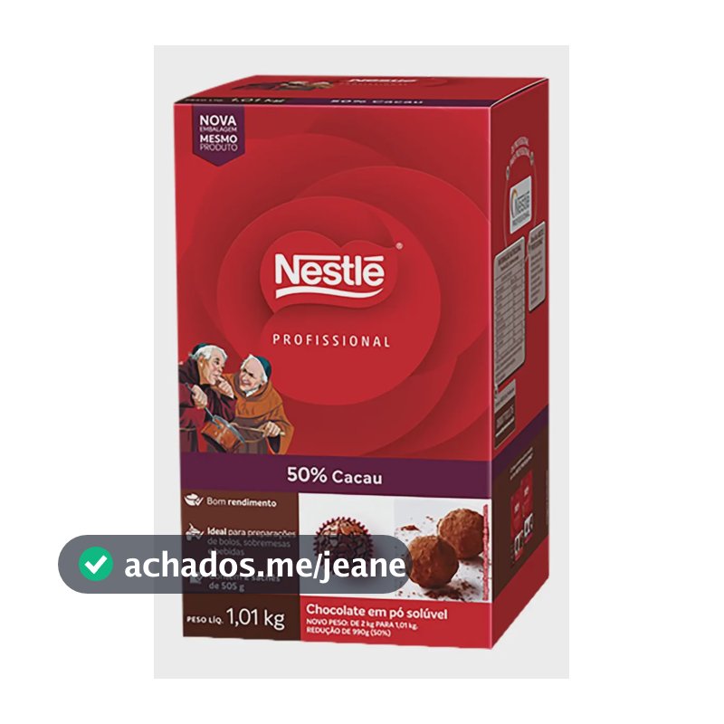 Chocolate em Pó Solúvel Nestlé Dois Frades 50% Cacau 1,01kg