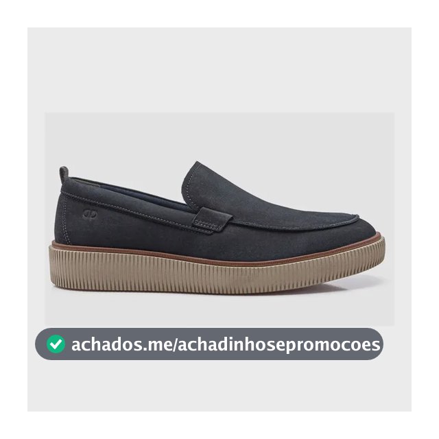 Sapato Slip On Democrata Casual Marino 604402 Couro Conforto Marinho Couro 40