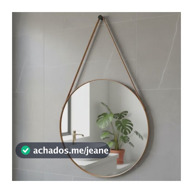 Espelho Redondo De Parede 30cm Lavabo Adnet Alça Decorativa