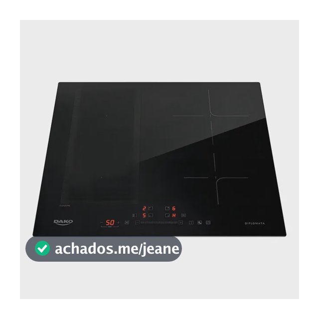 Cooktop De Indução 4 Bocas Dako Diplomata com Zona Flexível e Função Turbo Preto