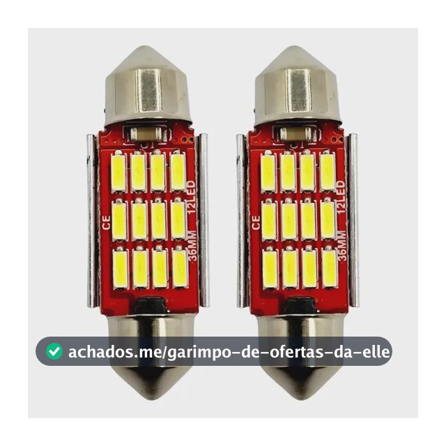 Par Lâmpada Led Carro Torpedo Canbus Canceller Teto 6000k