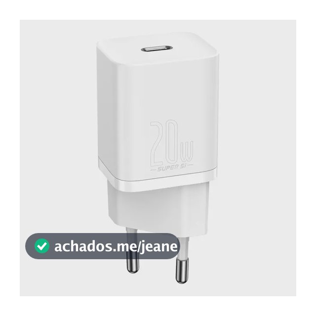 Carregador De Parede Rápido Tipo C Baseus Super Si Qc 20w Cor Branco