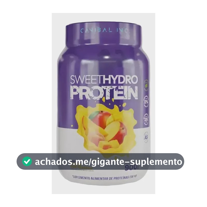 Whey Protein Sweethydro Zero Lactose 900g Proteina Da Carne Manga Com Pêssego
