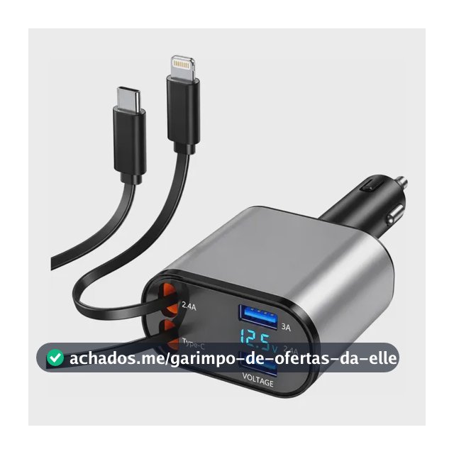 Carregador Veicular Automotivo 12v Para Carros Adaptador