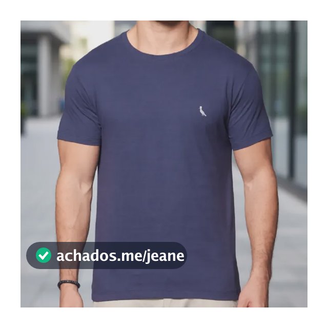 Camiseta Regular Essence Reserva Masculina Marinho T-shirt Lisa G Liso