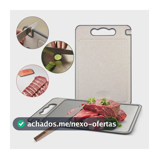 Tabua De Corte Saudável Pp Aço Inox Para Cortar Dupla Face Dupla Face Prateado