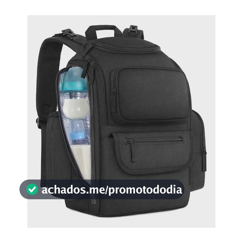Mochila Maternidade Mochila Bebe Bolsa De Maternidade Multifuncional Grande Capacidade Impermeável Para Feminina Com Bolsa Termica Para Com Alças Para Carrinho Mancro 1046 Preto Liso