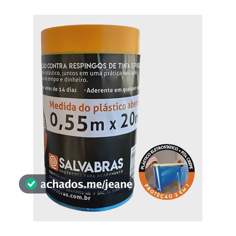 Salva Pintura 0,55m De Altura - Rolo De 20 Metros Salvabras