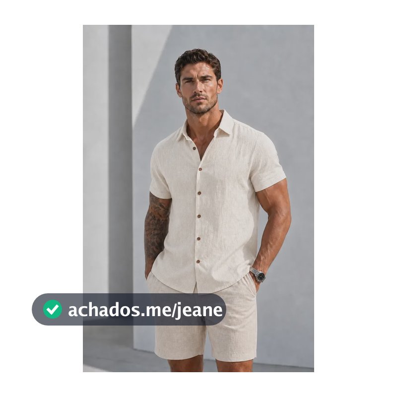 Camisa Manga Curta Viscose Old Money Confortavel Off-white Liso G