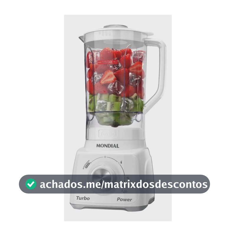 Liquidificador Turbo Power Mondial 550W L-99 WG