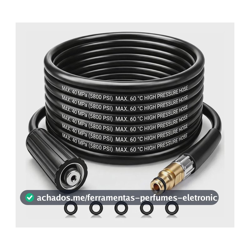 Mangueira Lavadora Alta Pressão 10m P/ Karcher K2 A K7 Preta Preto