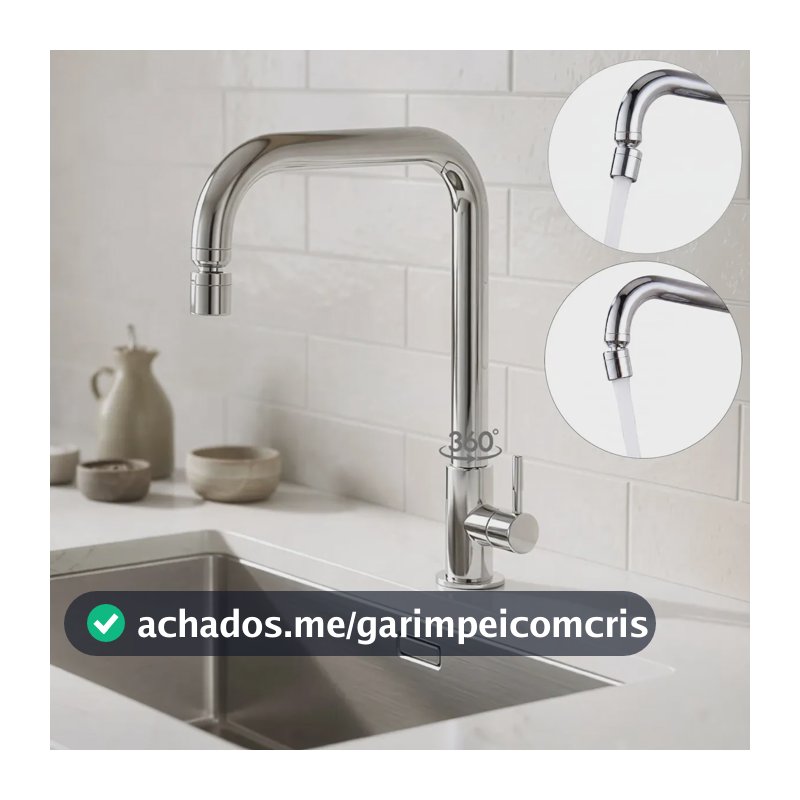 Torneira para Cozinha Cromado Pia Doméstica Água Fria Durável Brilhante Pode Girar