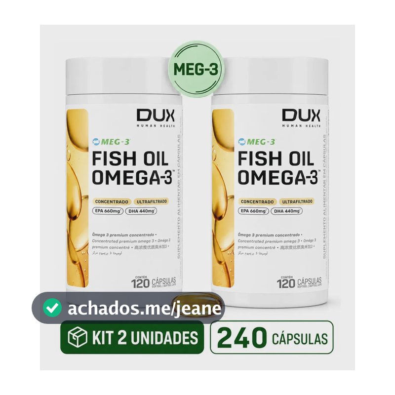 Kit 2 Dux Ômega 3 Sem Sabor 120 Caps