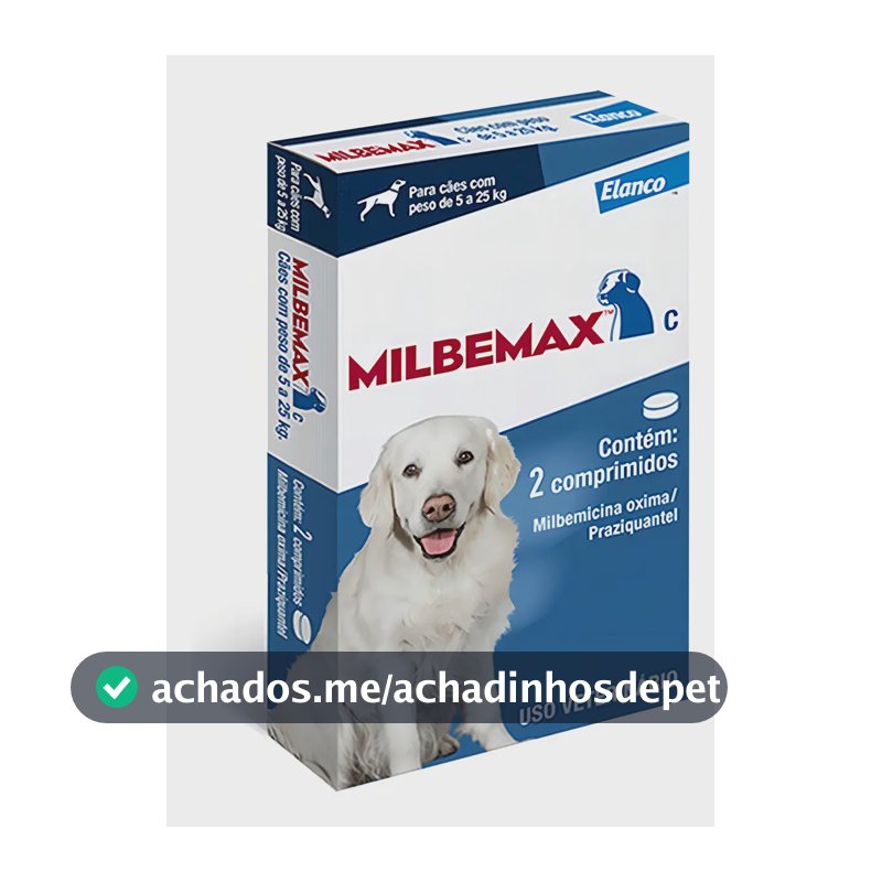 Vermífugo Para Cachorro Elanco Milbemax 5 Kg A 25 Kg 2 Comp