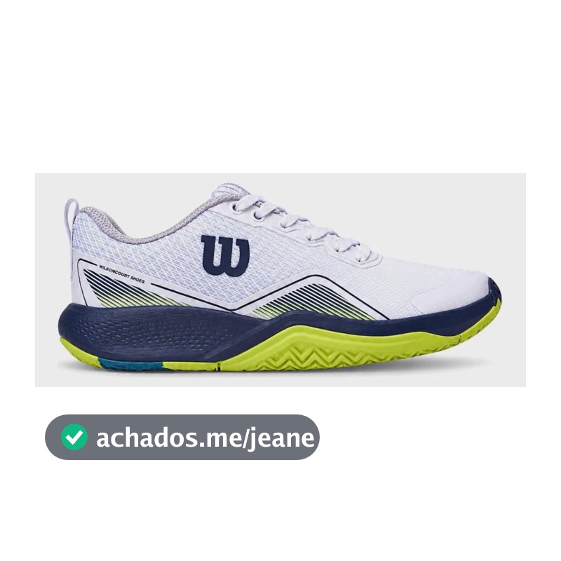 Tênis Wilson Court Masculino All Court Para Jogar Tennis Branco Marinho E Verde Citrico Lisa 45 Br