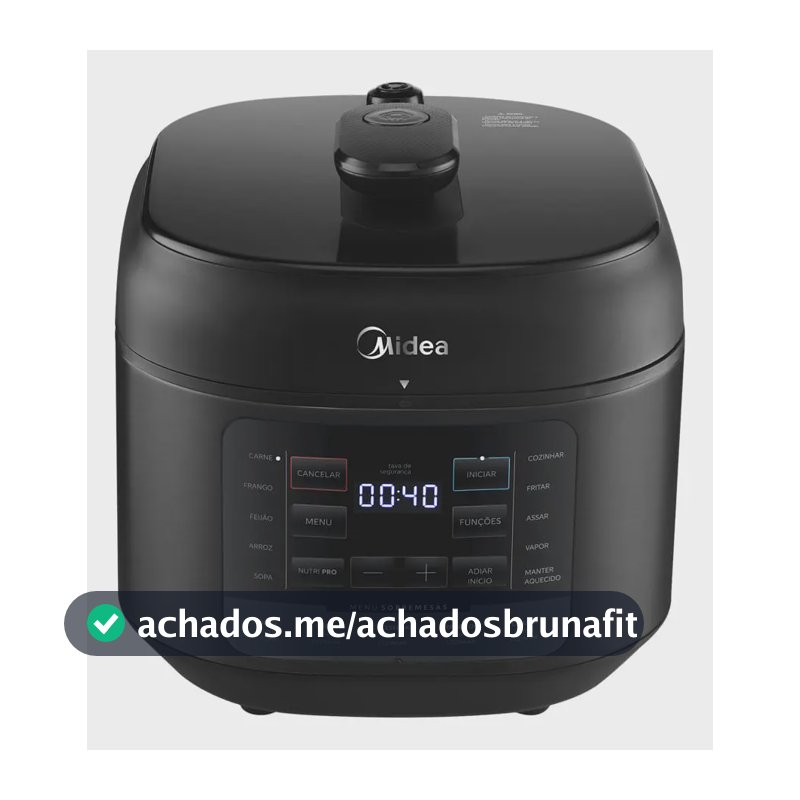 Panela De Pressão Elétrica 5l Nutripro Preta Midea Cor Preto