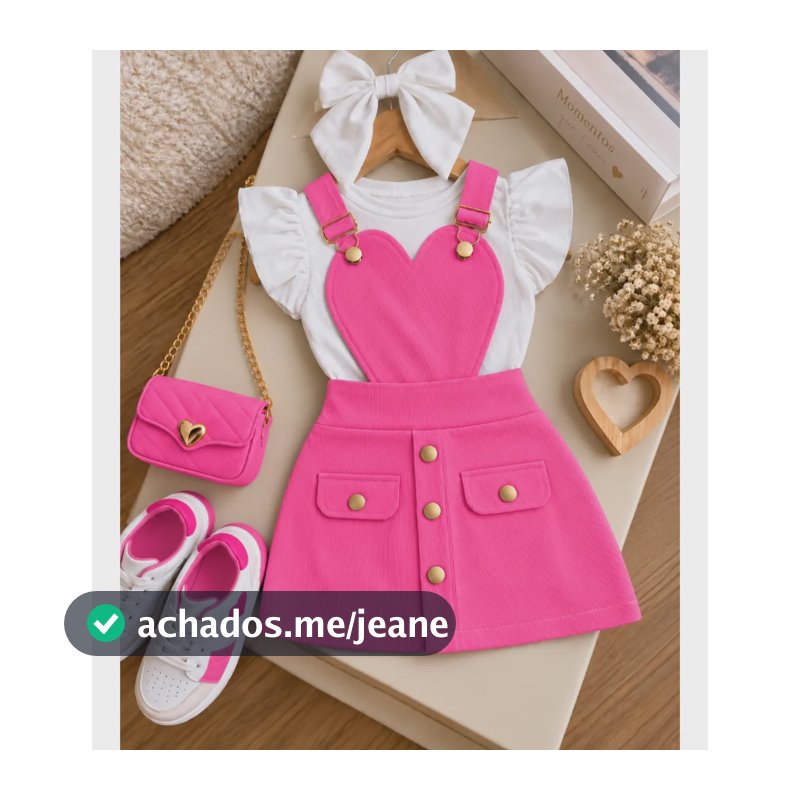 Jardineira Infantil Menina Veludo Cotelê Bloguerinha Verão Alfaiataria Rosa 6