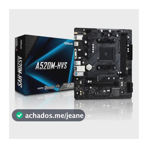 Placa Mae Amd Am4 A520 2xddr4 Hdmi/vga A520m-hvs Asrock