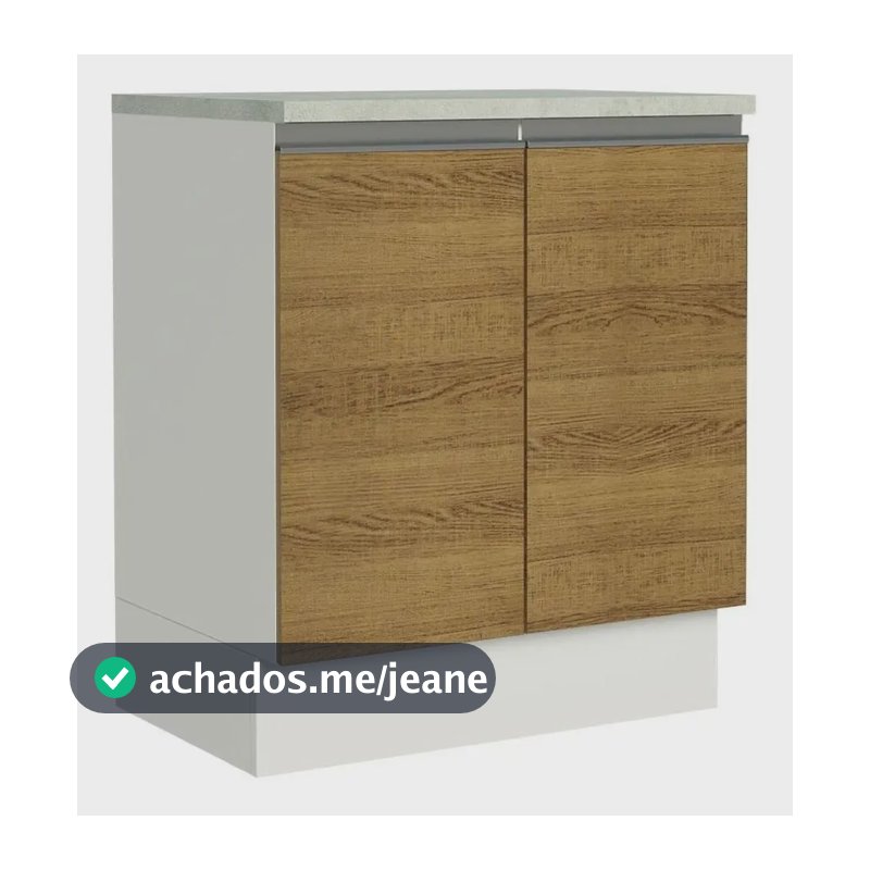 Balcão De Cozinha Madesa Glamy 70 Cm 2 Portas Branco/rustic Branco/rustic