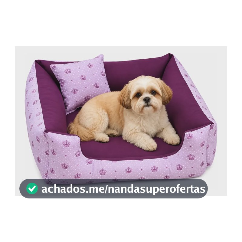 Cama Pet Pequeno Caminha Para Caes E Gato Cachorro Filhote Cor Vinho Coroa