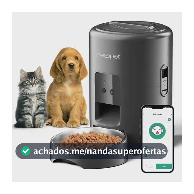 Alimentador Inteligente Comedouro Automático Pet App Newpet NP1322 Preto