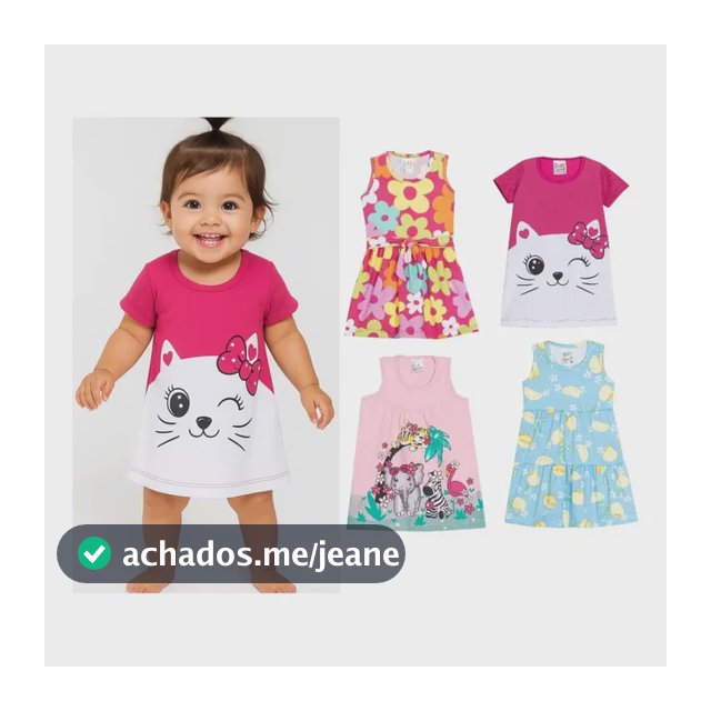 Kit 3 Vestidos Infantil Bebê Casual Menina Estampada Sortida