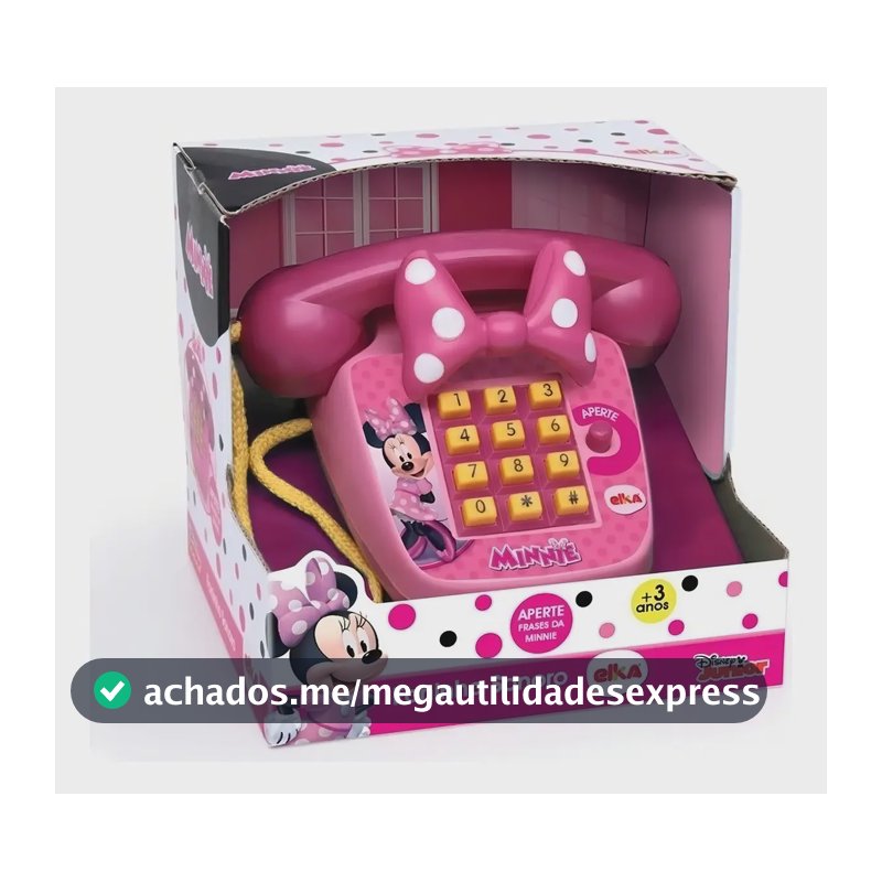Telefone Infantil Foninho Sonoro Minnie - Elka 1061