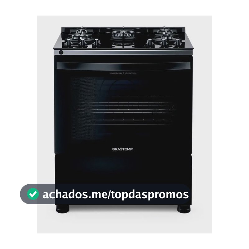 Fogão Brastemp BFS5VCE 5 Bocas Preto Com Mesa de Vidro e Turbo Chama