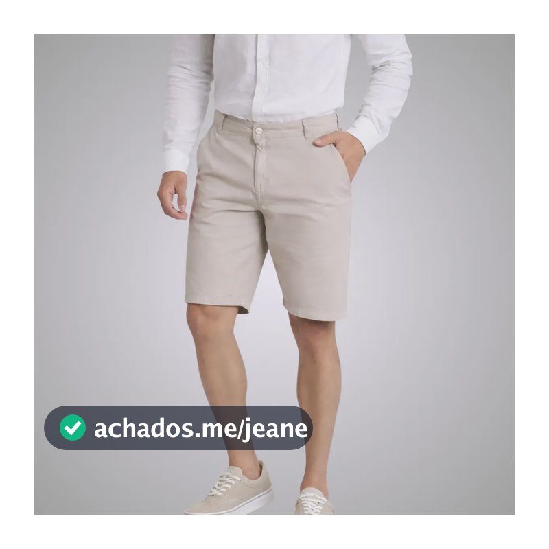 Bermuda Chino Social Sarja Brim Masculina Varias Cores Verão