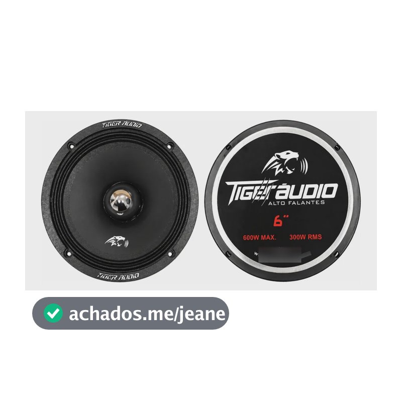 1 Par Alto Falante Tiger Áudio 300mg-6 Pol Linha Black (par) Preto