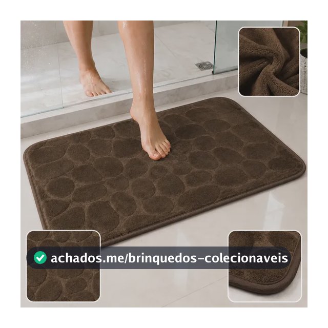 Tapete Banheiro Antiderrapante Absorvente Macio Pelúcia Soft Marrom