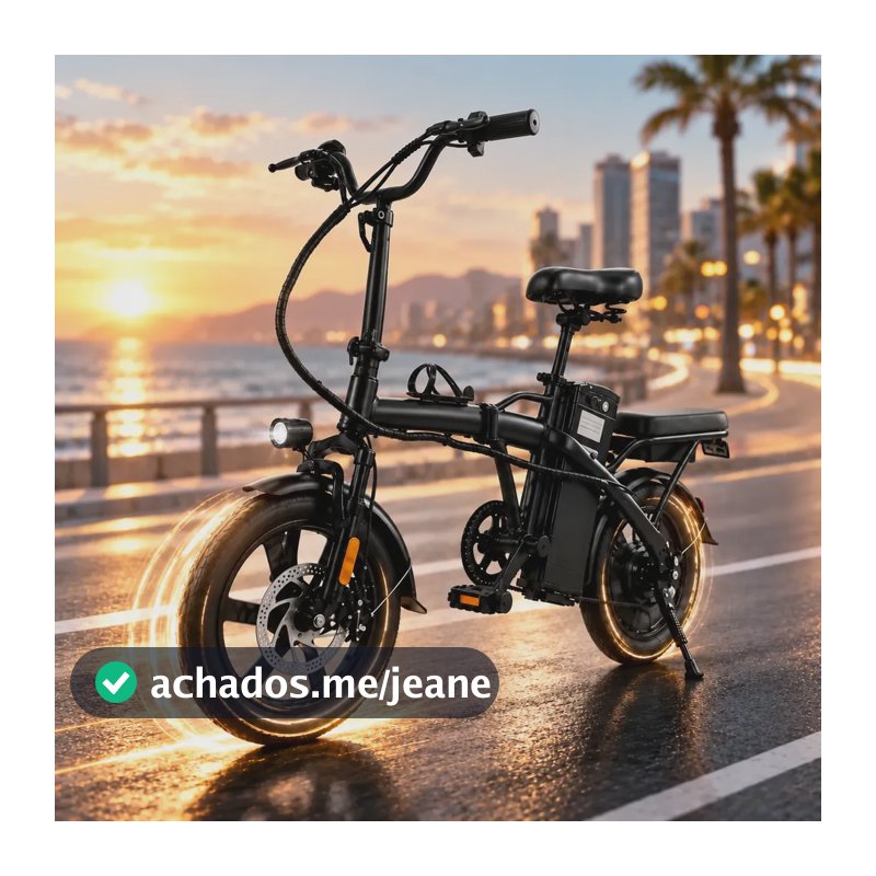 Bicicleta Elétrica Dobrável 500w 48v Adulto E-bike Urbana Preto3