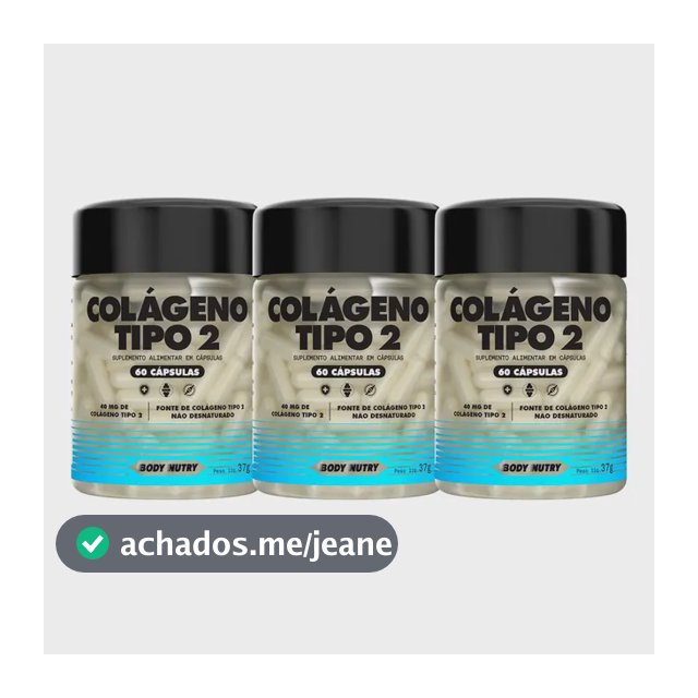 Kit Colageno Tipo 2 + Joelho Articulação 180 Caps Sabor Sem Sabor - Body Nutry