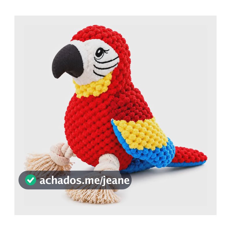 Brinquedo Pelúcia Mordedor Com Apito Para Cachorro Arara