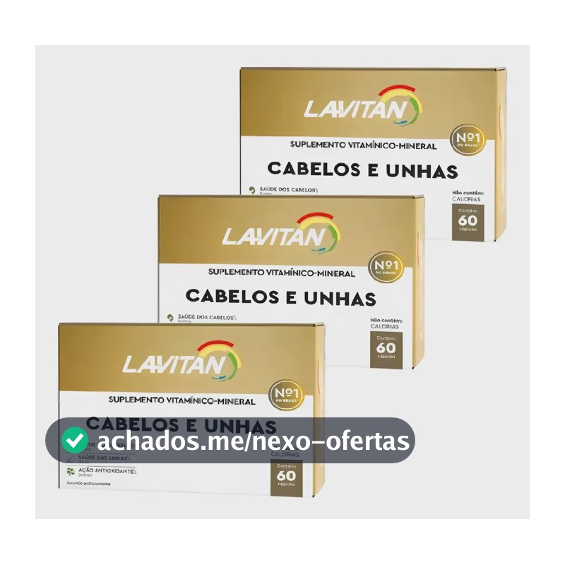 Biotina, zinco e selênio Lavitan em cápsula Sem sabor 3 kits de 60 un