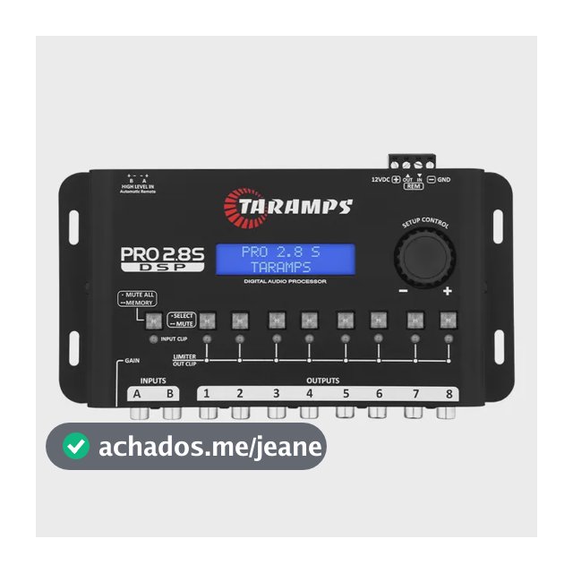 Processador de Áudio Taramps Pro 2.8S para Som Automotivo