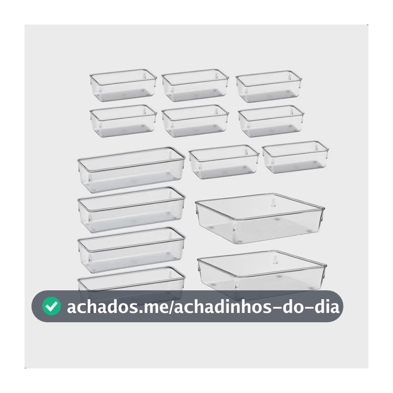 Kit Organizadores Com 14 Multiuso Gavetas Empilhavel