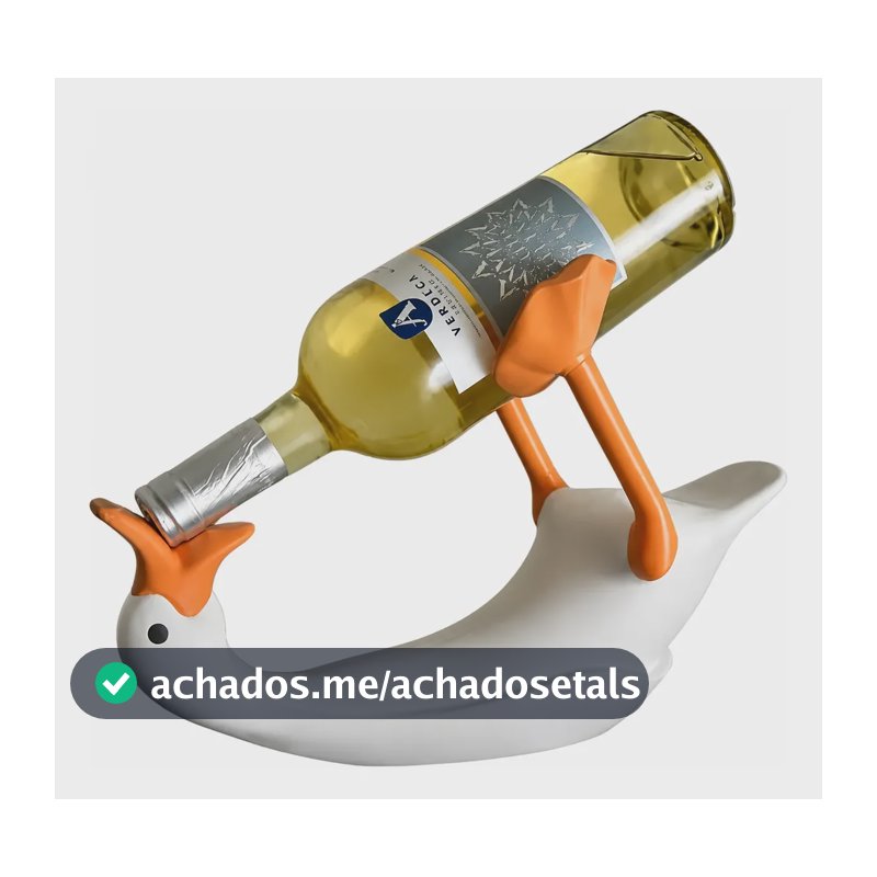 Suporte Garrafa Vinho Pato Criativo Decoração Moderna Mesa Branco