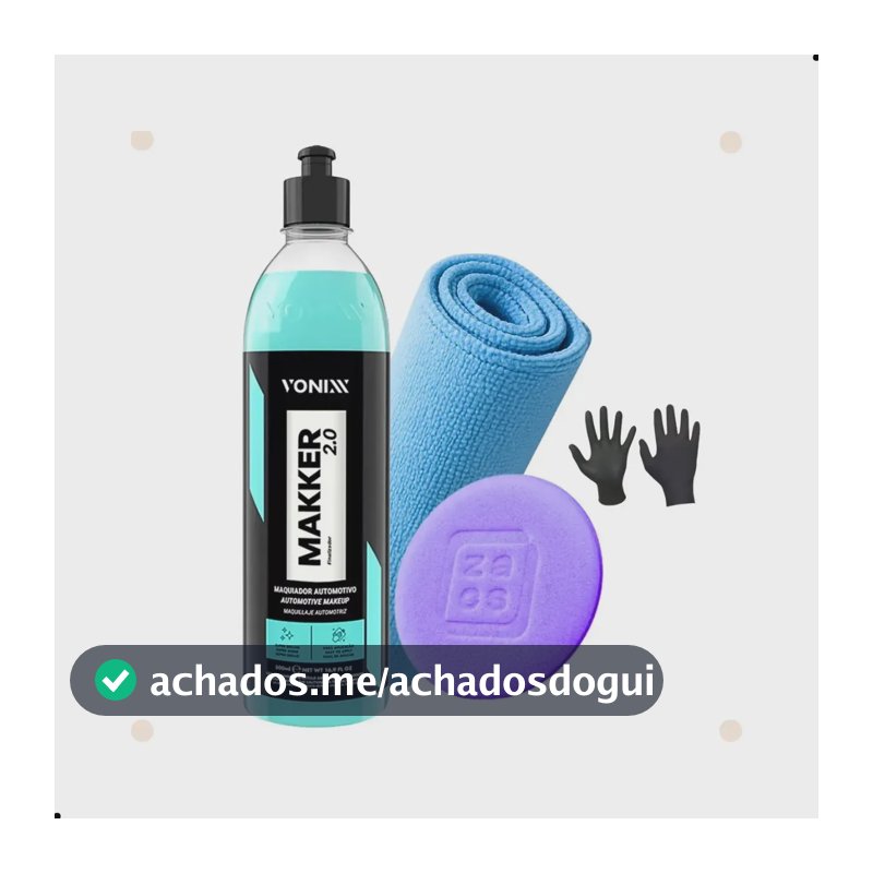 Makker 2.0 Vonixx Maquiador Automotivo + Pano Microfibra E Aplicador | Renova Pintura, Disfarça Riscos E Dá Brilho Na Lataria
