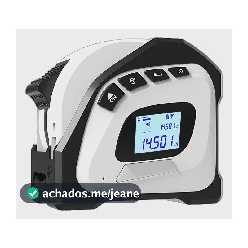 Trena a Laser Qfun 40m com Fita Métrica 5m 2 em 1, Alta Precisão, USB Recarregável, Tela LCD, Medidor de Distância, Área, Volume e Pitágoras para Construção, Reforma e Marcenaria
