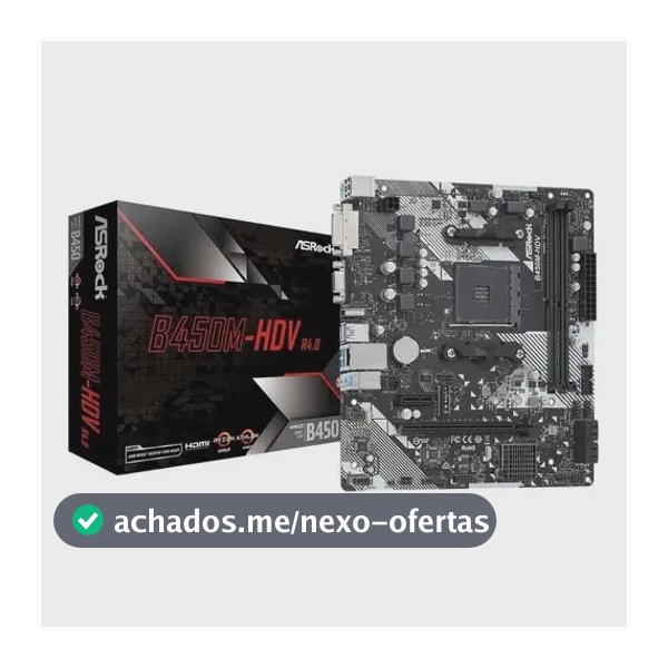 Placa Mãe Asrock B450m-hdv R4.0 B450 Amd Am4 Matx Ddr4 Preto